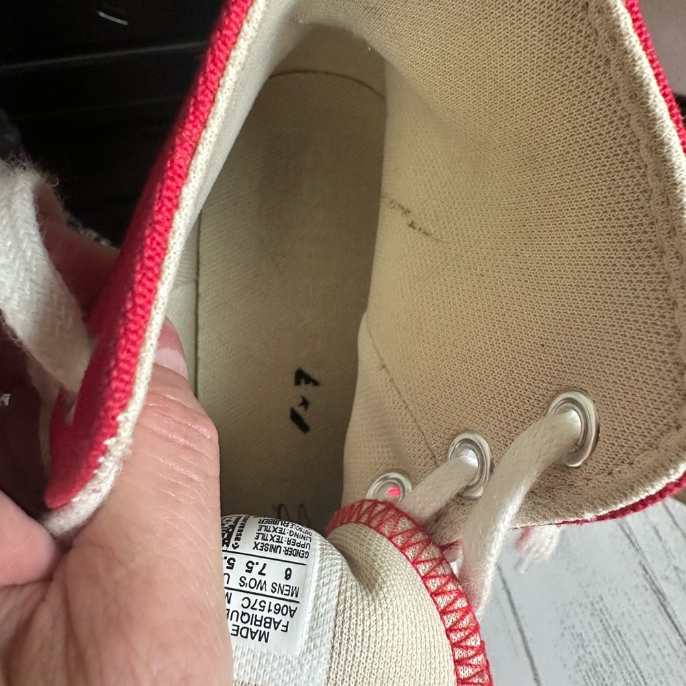 Converse Red and White Women's Shoes - Picture 4 of 8